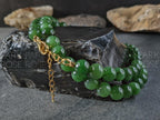 AAA Untreated Siberian Green Nephrite Jade Gemstone Necklace (9,5mm)