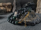 Natural Untreated Myanmar Black Jade Necklace (10mm)