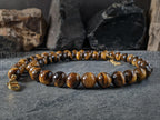Natural Undyed South Africa Tiger's Eye Necklace (6/8/10/12mm)