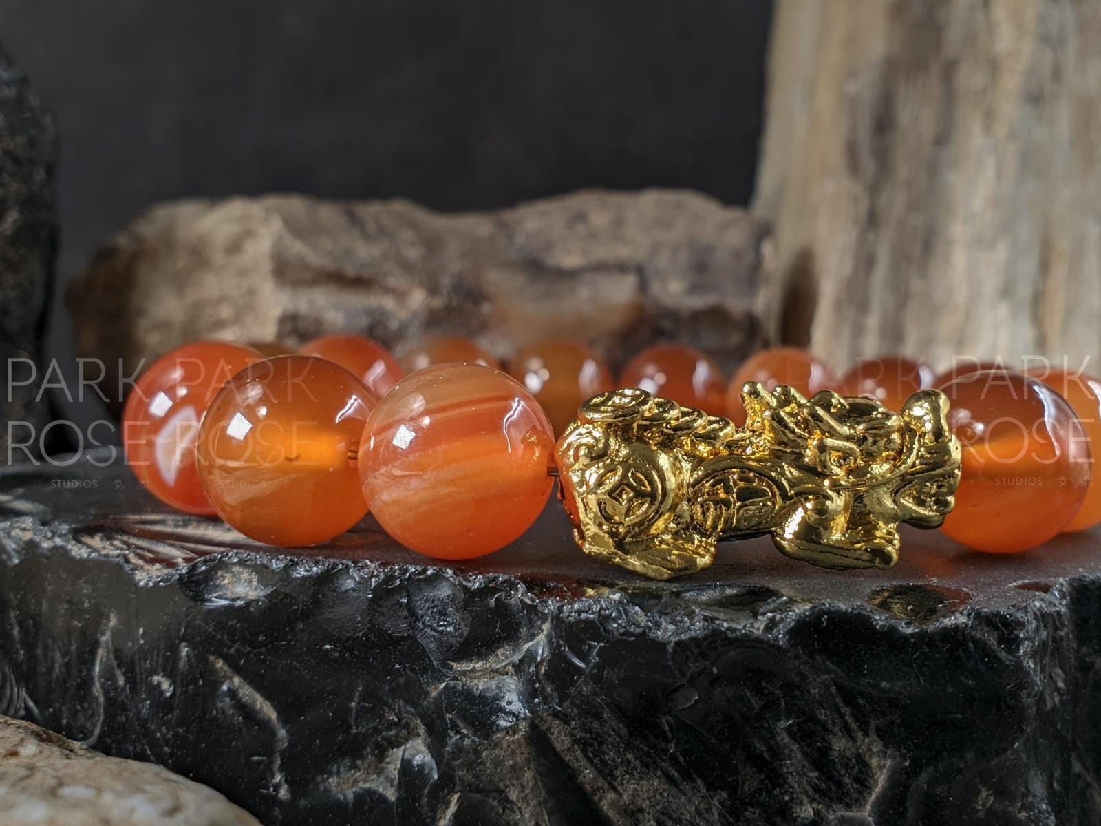 AAA Natural Brazil Carnelian Pixiu Bracelet (12mm)