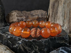 AAA Untreated Natural Brazil Carnelian Bracelet (12mm)