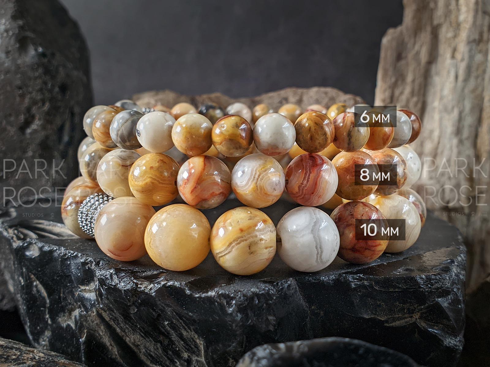 Natural Crazy Lace Agate Gemstone Bracelet (6/8/10mm)