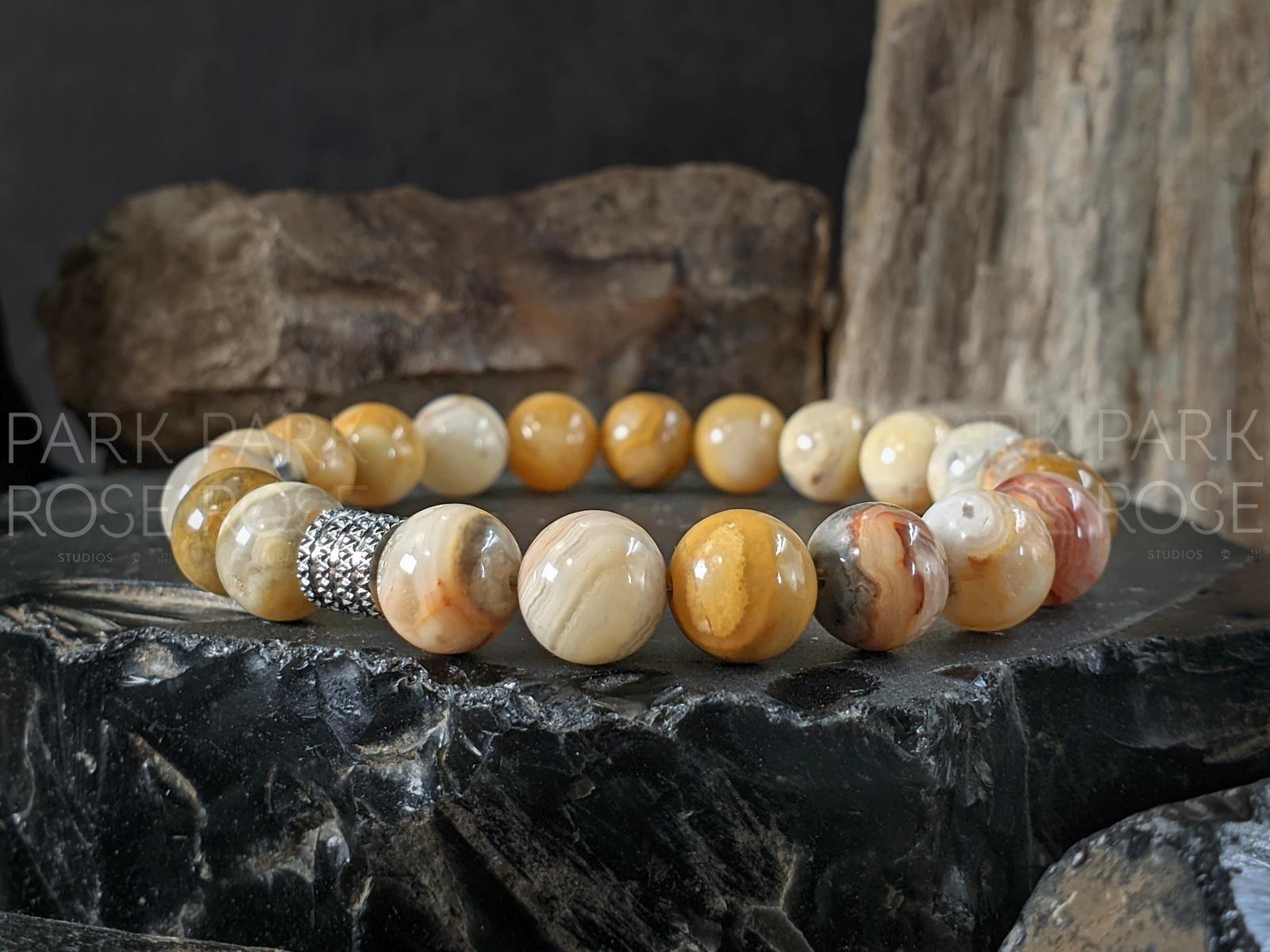Natural Crazy Lace Agate Gemstone Bracelet (6/8/10mm)