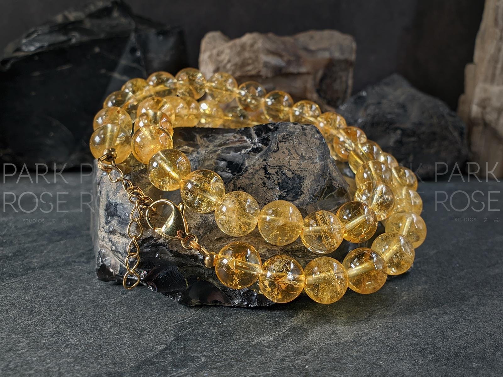 Brazil Citrine Necklace, Solar Plexus Chakra (10mm)