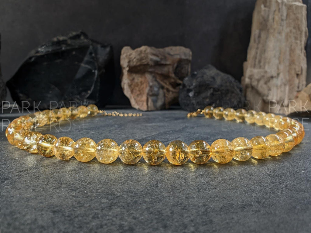 Brazil Citrine Necklace, Solar Plexus Chakra (10mm)