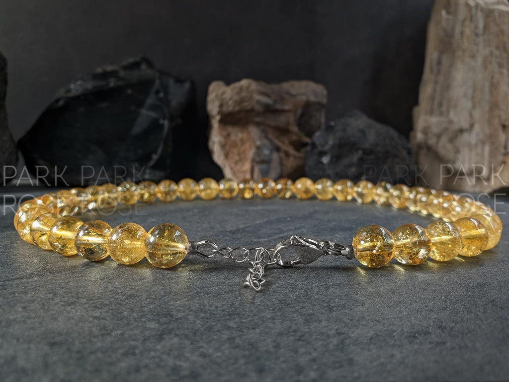 Brazil Citrine Necklace, Solar Plexus Chakra (10mm)