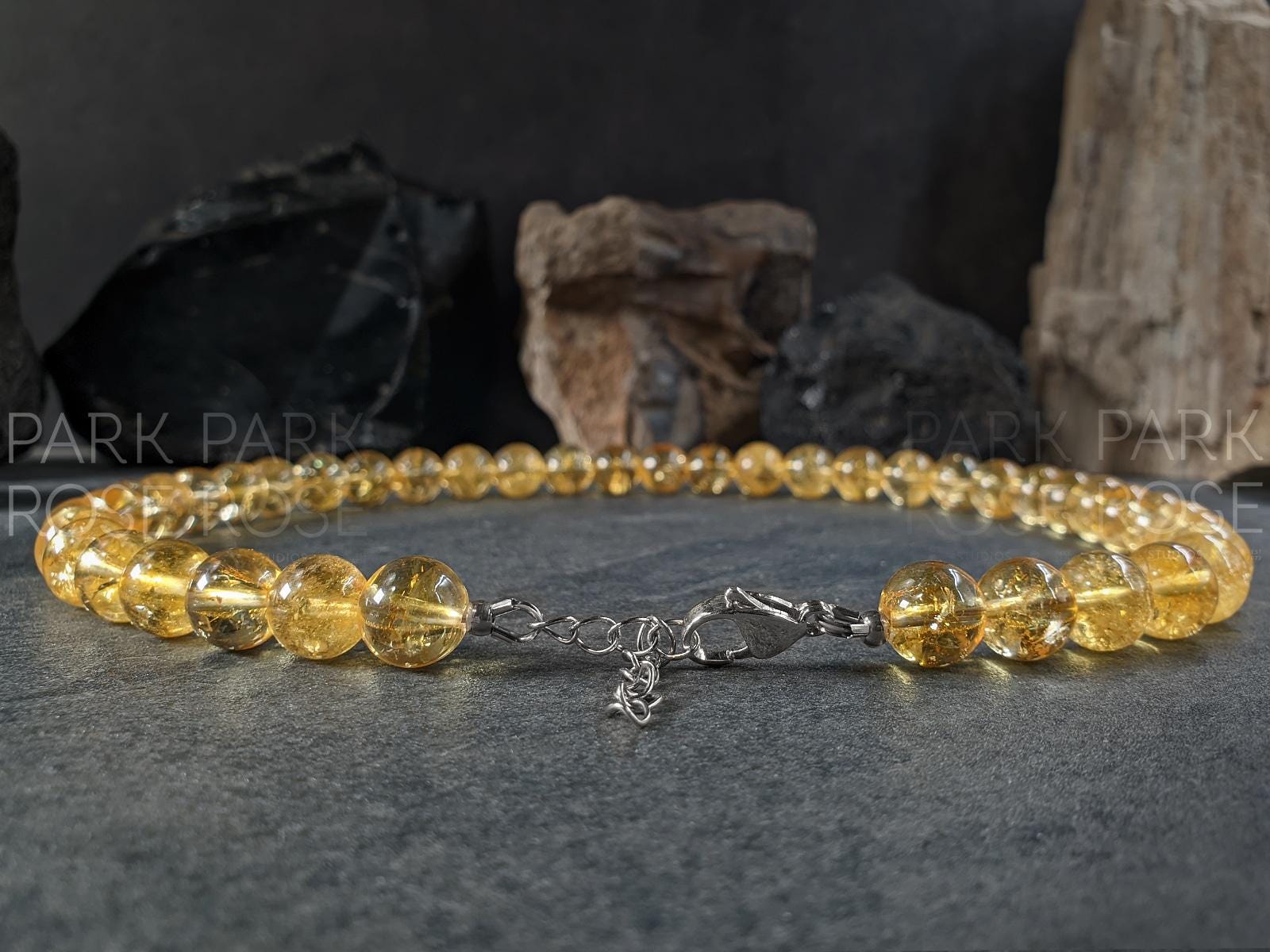 Brazil Citrine Necklace, Solar Plexus Chakra (10mm)
