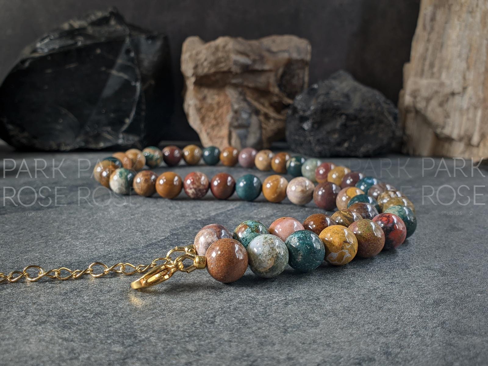 Brazil Ocean Jasper Necklace (10mm)
