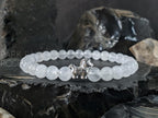 999 Silver Year of the Fire Horse Bracelet: Red Carnelian, Jade, Amethyst, Quartz, Tourmaline (6mm)