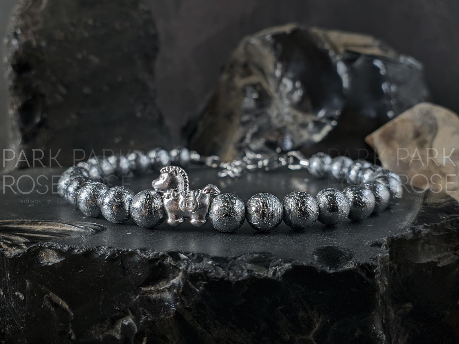 999 Silver Year of the Horse Gibeon Meteorite Bracelet