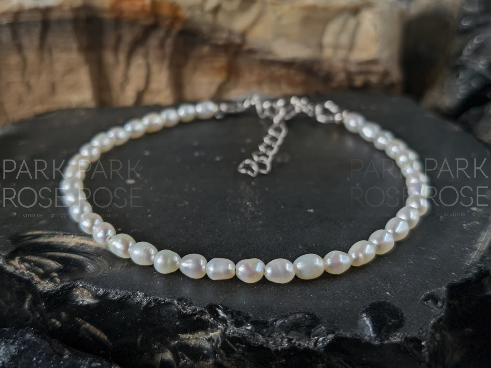 Natural Cultured Freshwater Pearl Gemstone Bracelet/Anklet (4mm)