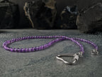 Dainty Brazil Amethyst Necklace: Baroque Pearl Pendant (4mm)