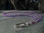 Dainty Brazil Amethyst Necklace: Baroque Pearl Pendant (4mm)