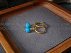 Arizona Blue Turquoise Huggie Hoops Earrings (6mm)