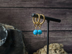 Arizona Blue Turquoise Huggie Hoops Earrings (6mm)