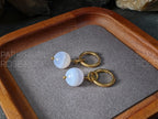 Blue Lace Agate Huggie Hoop Earrings (10mm)