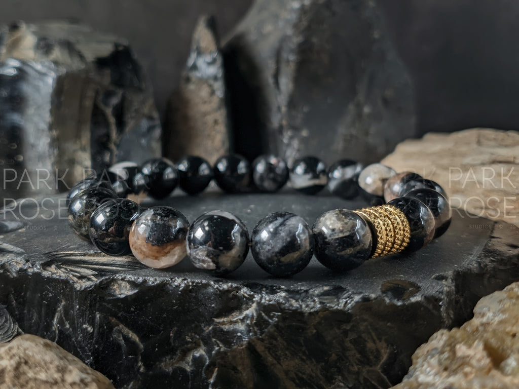 Calico Tourmaline Gemstone Bracelet (6/8/10mm)