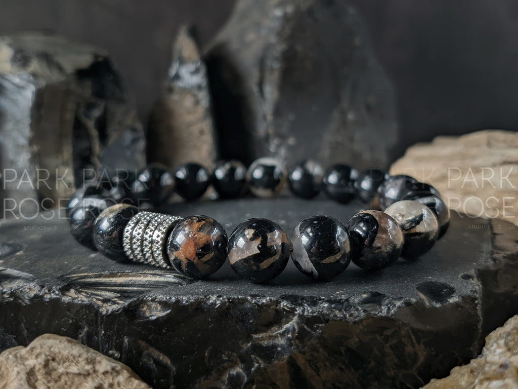 Calico Tourmaline Gemstone Bracelet (6/8/10mm)