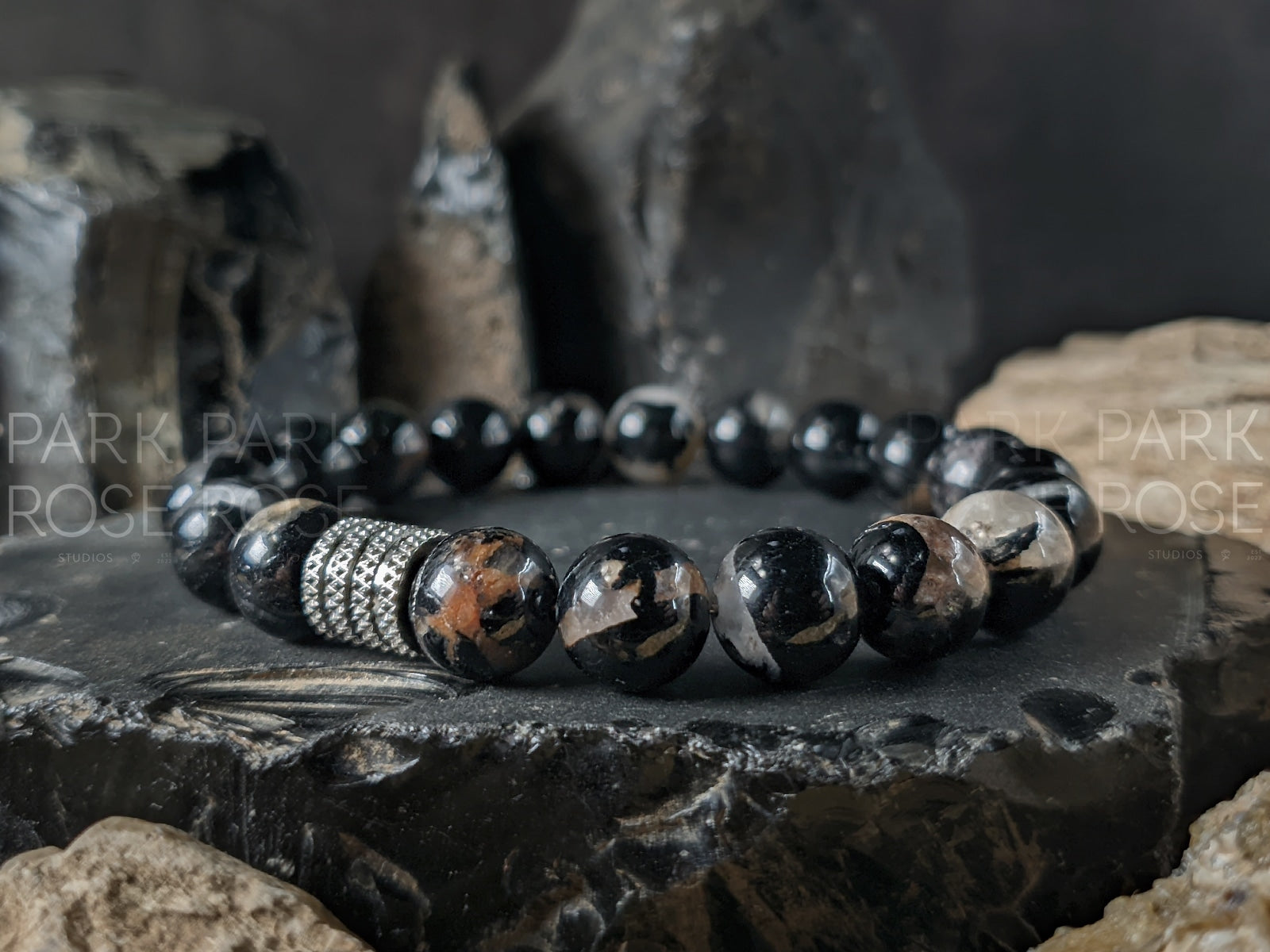 Calico Tourmaline Gemstone Bracelet (6/8/10mm)