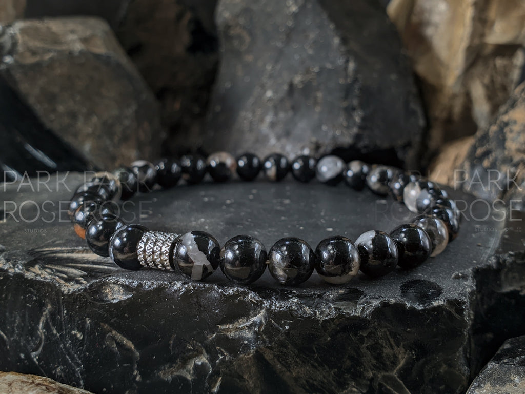 Calico Tourmaline Gemstone Bracelet (6/8/10mm)