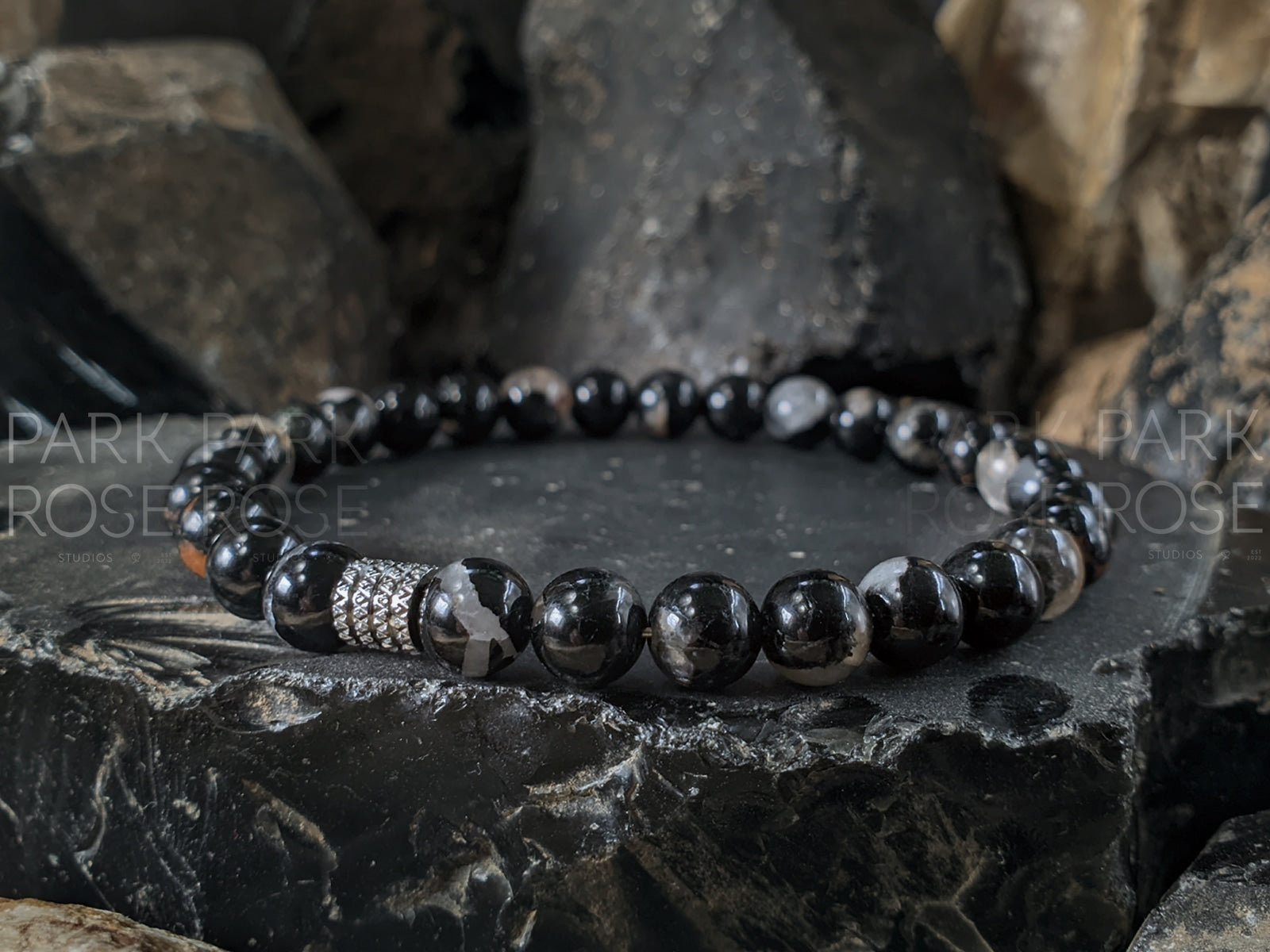 Calico Tourmaline Gemstone Bracelet (6/8/10mm)