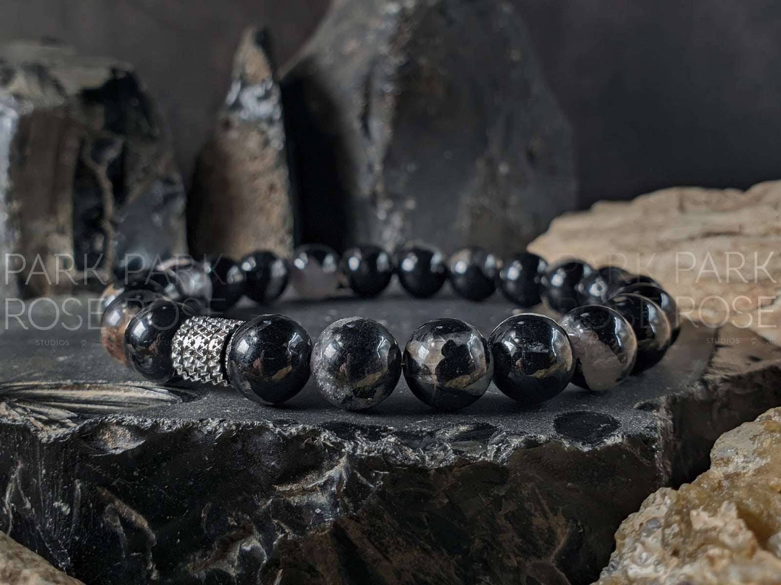 Calico Tourmaline Gemstone Bracelet (6/8/10mm)