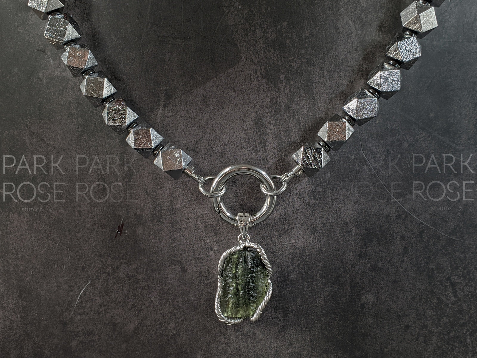 Faceted Gibeon Meteorite Necklace (8mm)