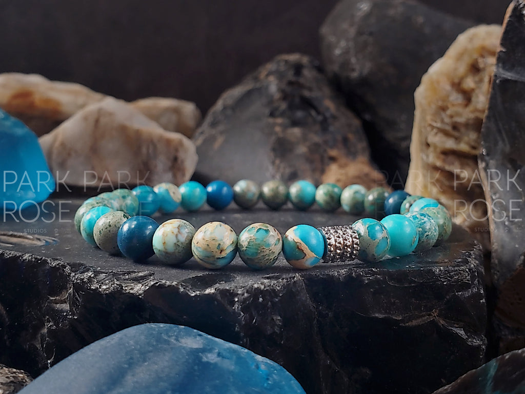 Lake Blue Sea Sediment Jasper Bracelet (6/8/10mm)