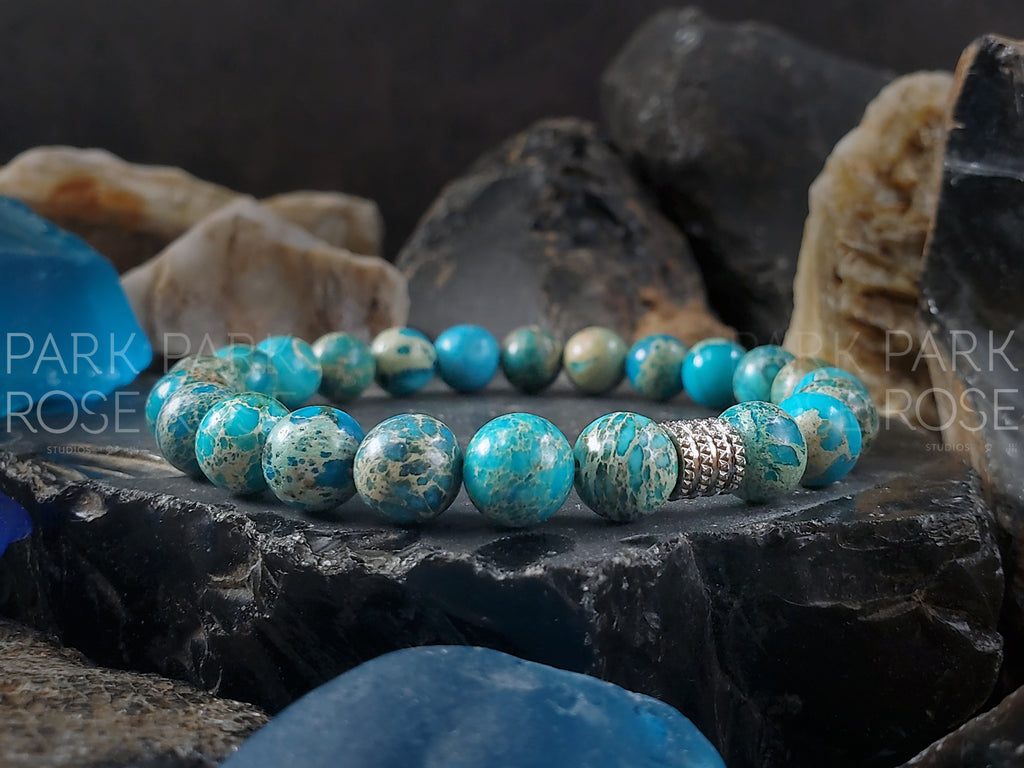 Lake Blue Sea Sediment Jasper Bracelet (6/8/10mm)