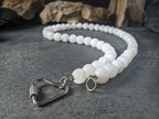Sri Lanka Moonstone Stainless Steel Carabiner Necklace (10mm)