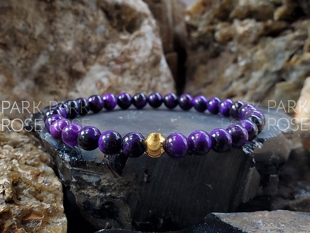 Tiger's Eye Gemstone Bracelet: 24K Gold Cat Eye Bead (6mm)
