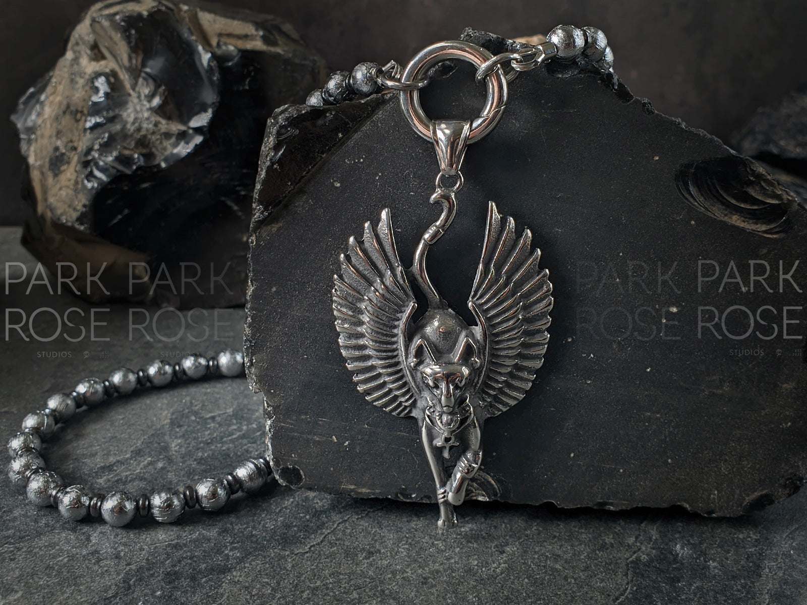 Gibeon Meteorite Gemstone Necklace: Moldavite Pendant (6mm)