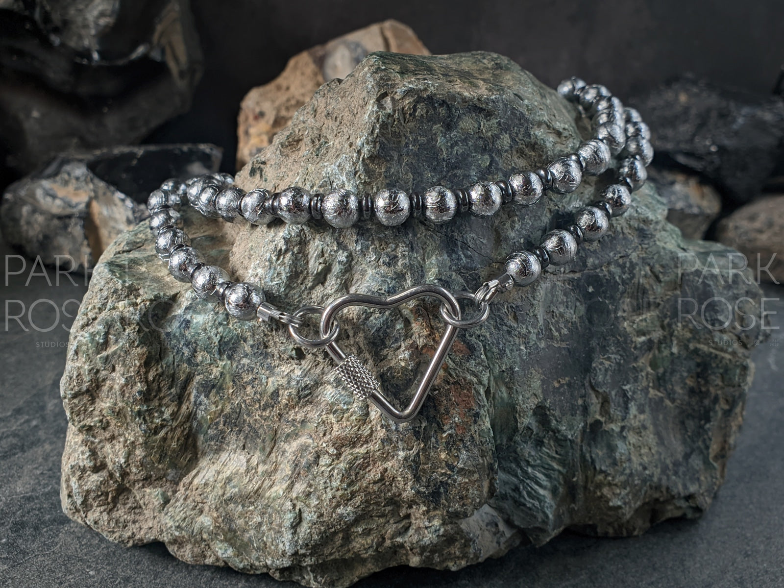 Gibeon Meteorite Gemstone Necklace: Moldavite Pendant (6mm)