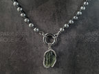 Gibeon Meteorite Gemstone Necklace: Moldavite Pendant (6mm)
